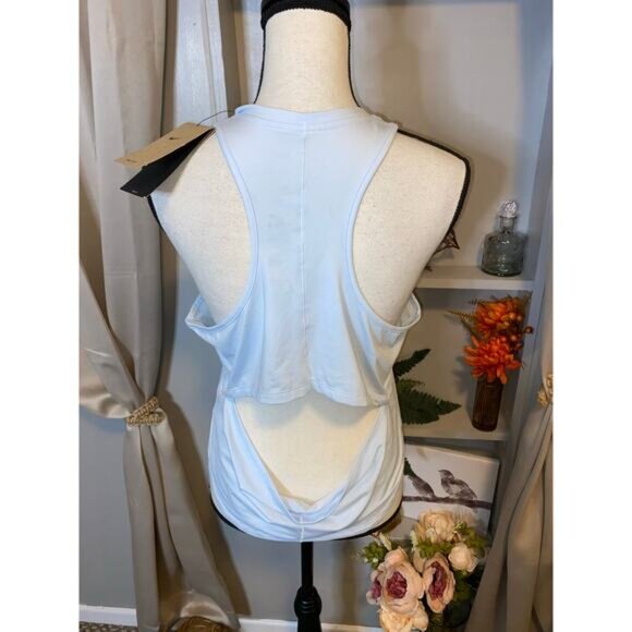 NIKE NWT $52 Dri-Fit size XL Women’s Light Blue Open Back Training Tank Top - Picture 4 of 12